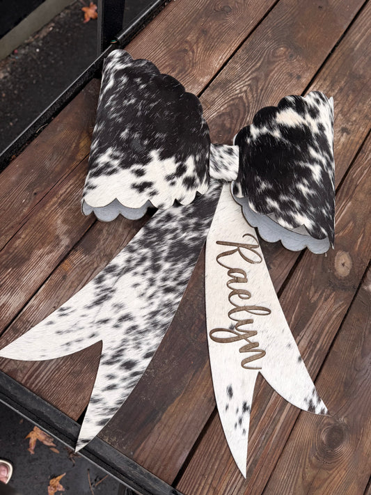 GINORMOUS 32” cowhide bow- Free engraving (read description fully)