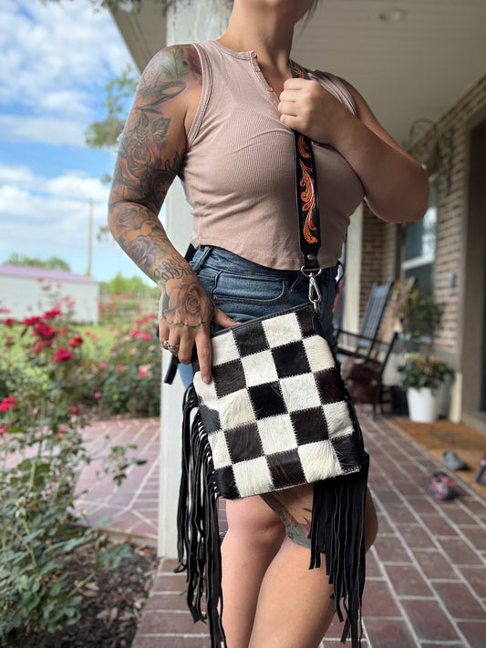 Checker cross body