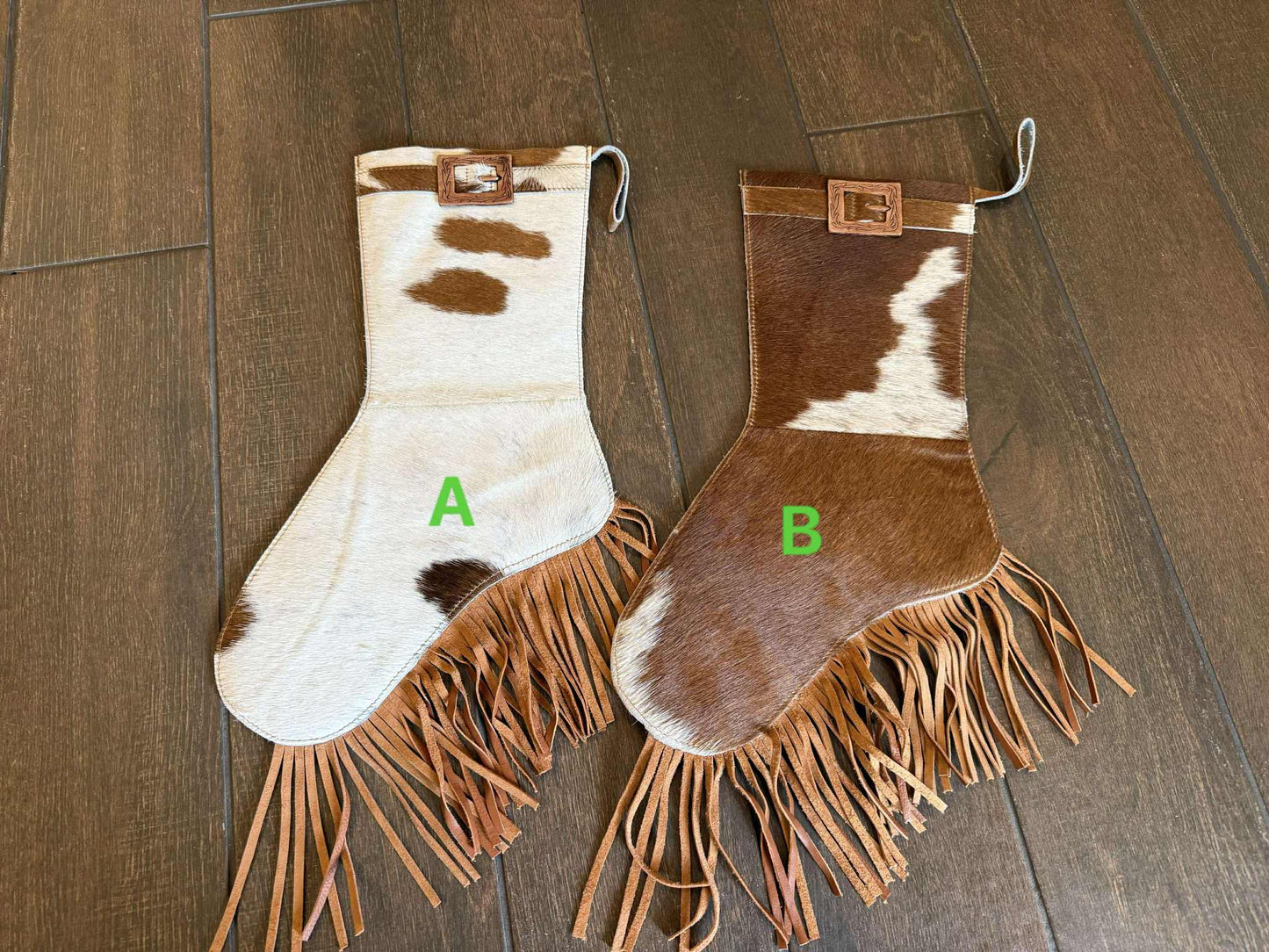 Reversible cowhide stockings