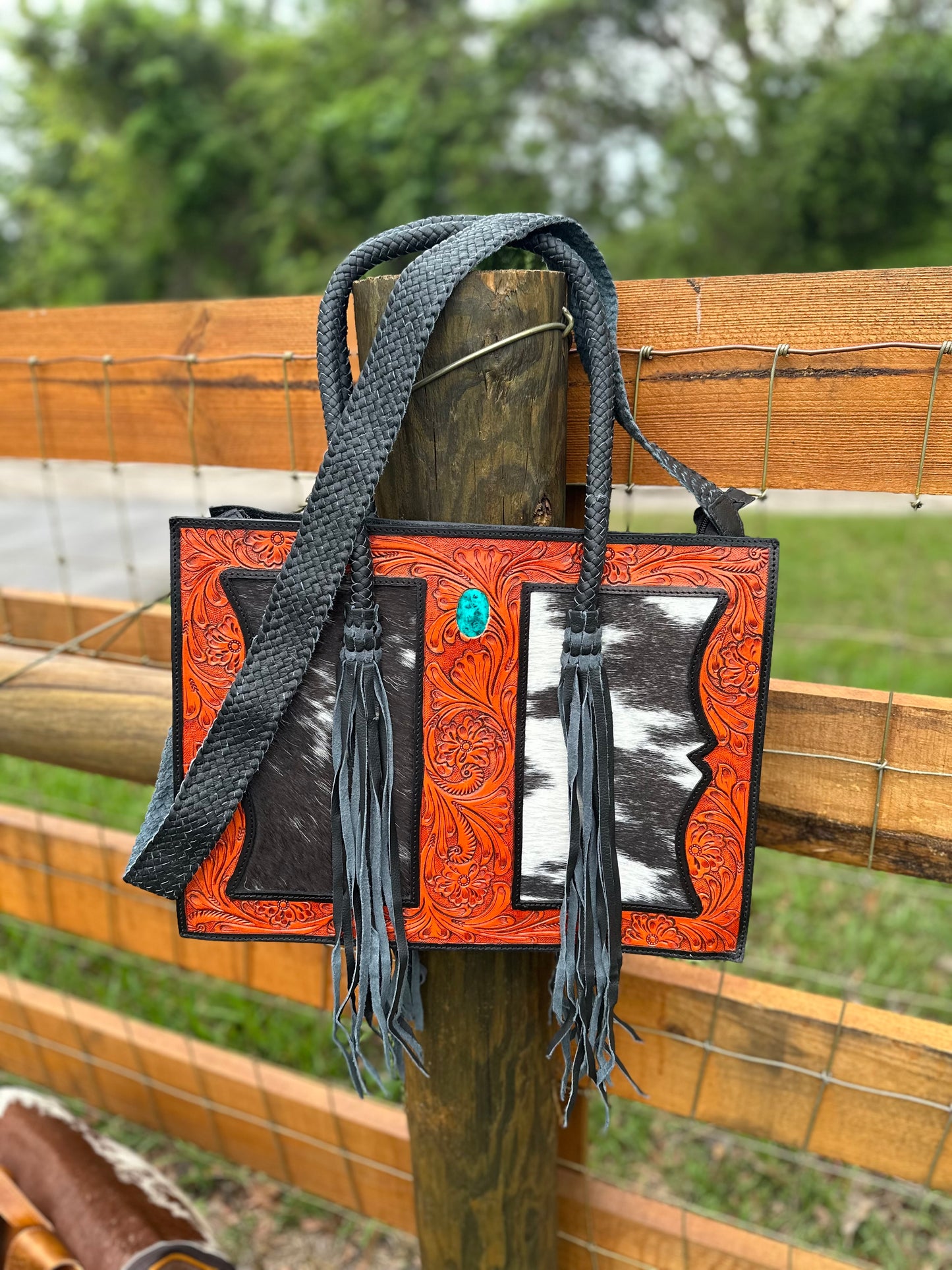 Cowhide purse