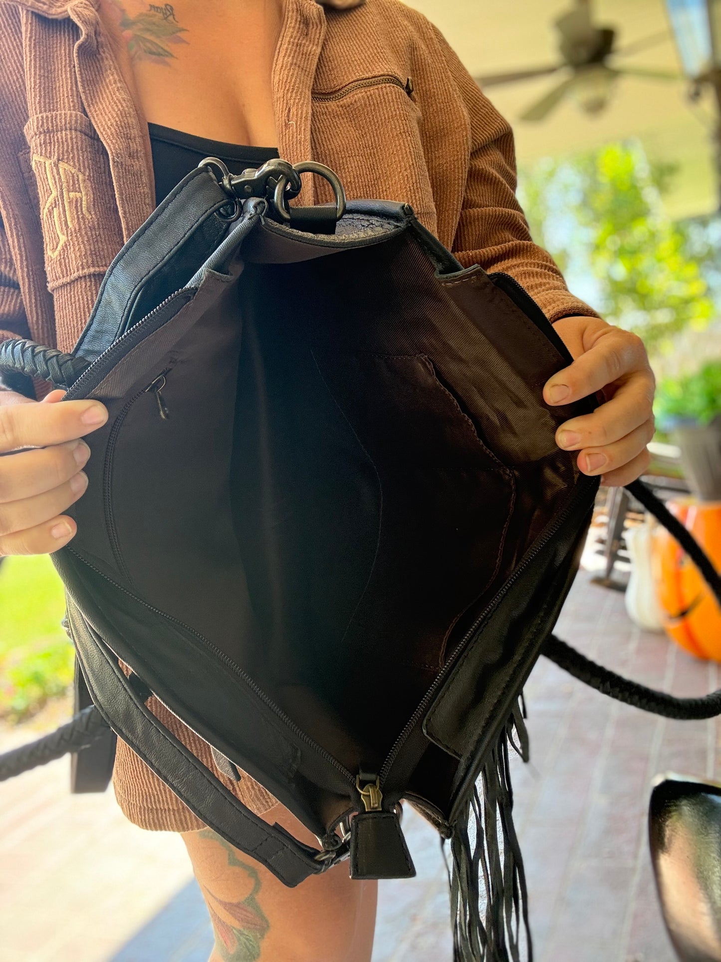 Tooled checker purse bag