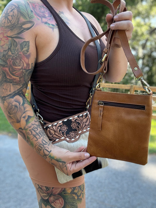 Tooled crossbody