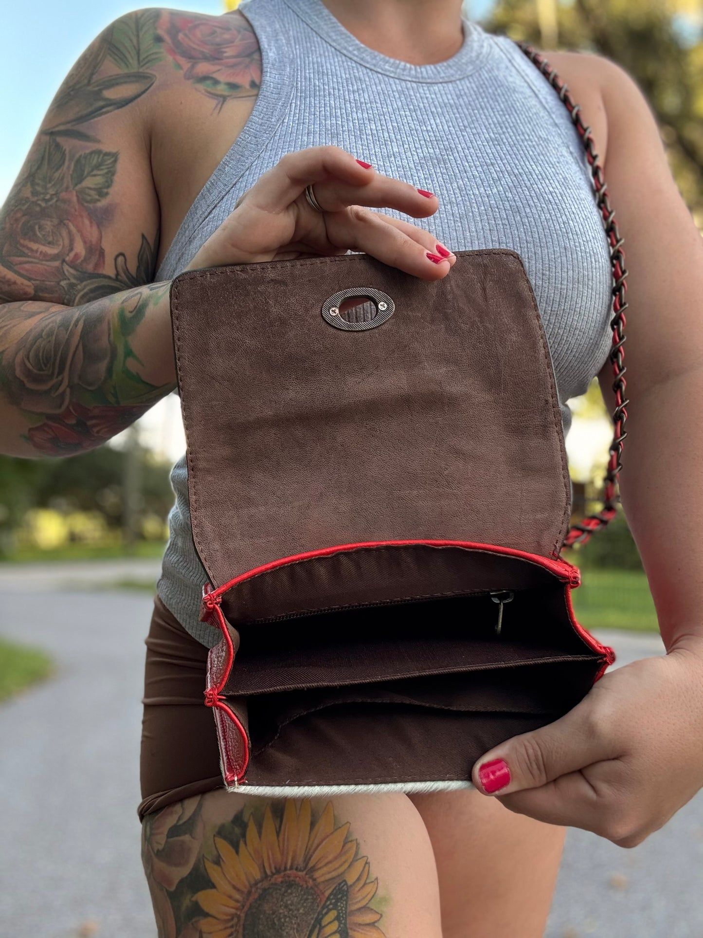 Tooled small purse crossbody
