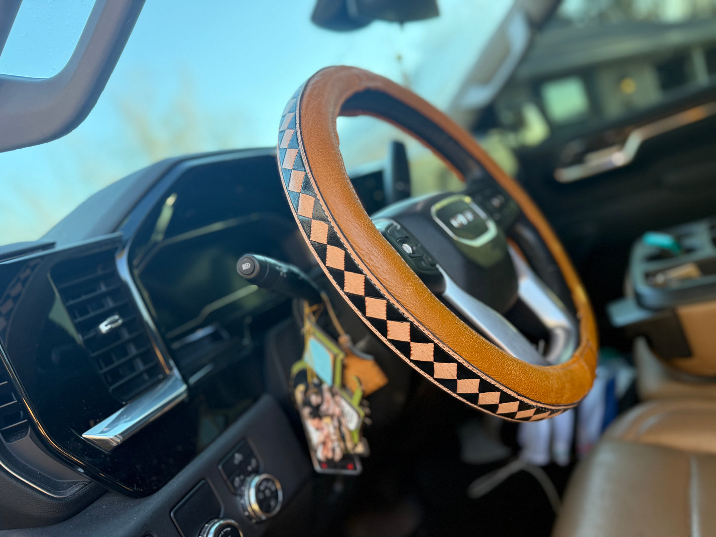 16 “ tooled leather steering wheel cover - read description before purchase