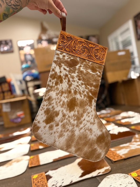 Cowhide 18” stockings! Does not include engraving. Read description