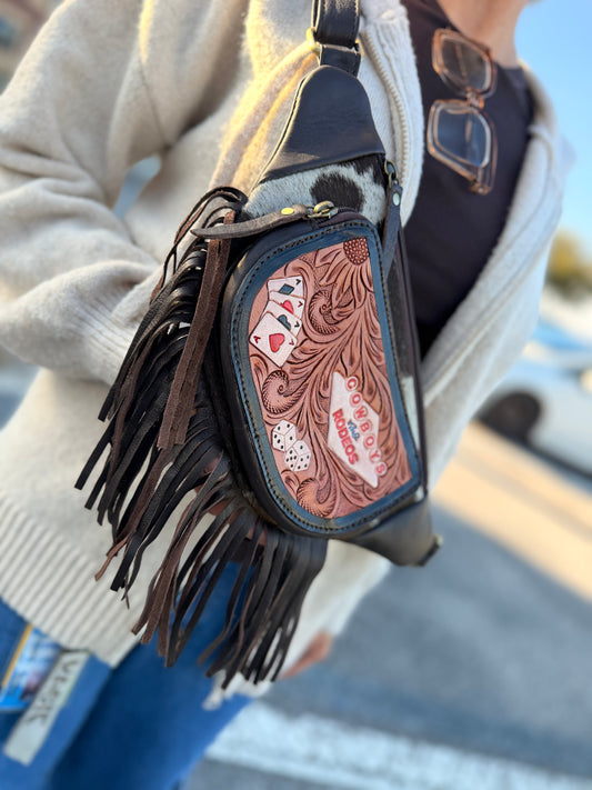 Vegas tooled leather bum bag