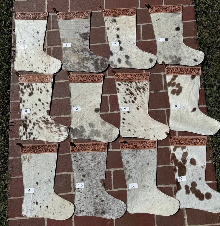 Cowhide 18” stockings! Does not include engraving. Read description