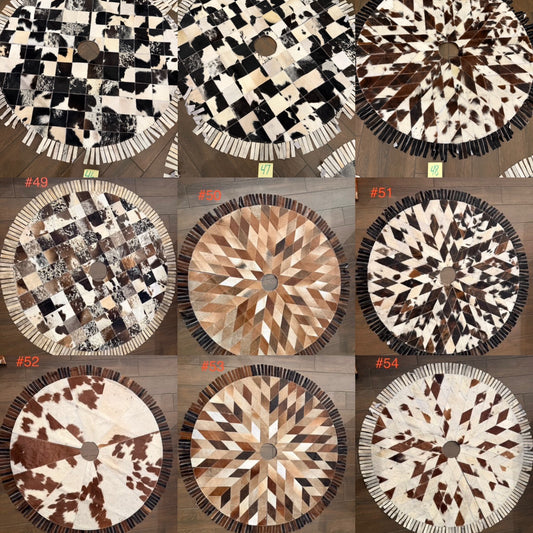 53” cowhide tree skirt - Fringe