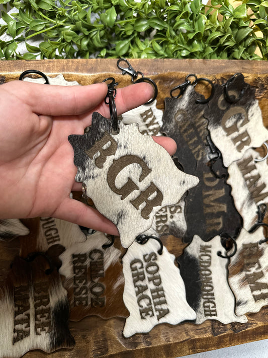 Cowhide keychain