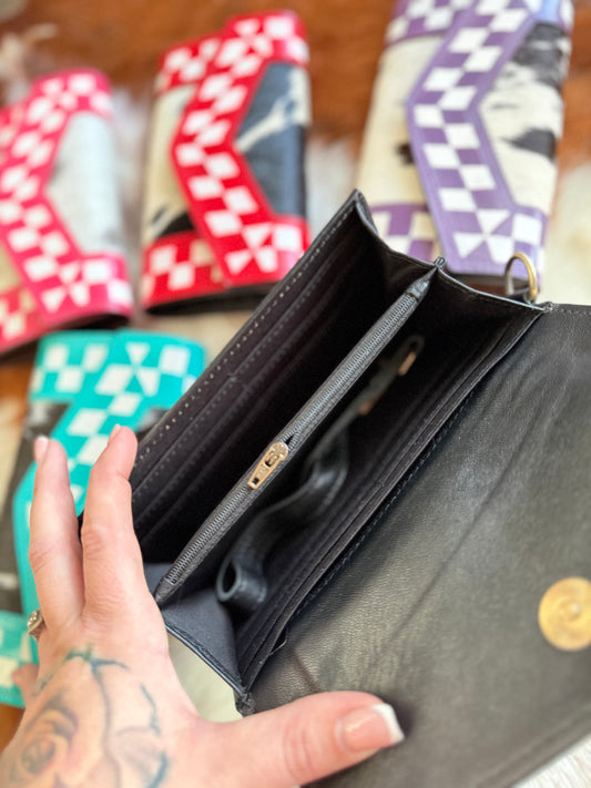 Checker wallet wristlet