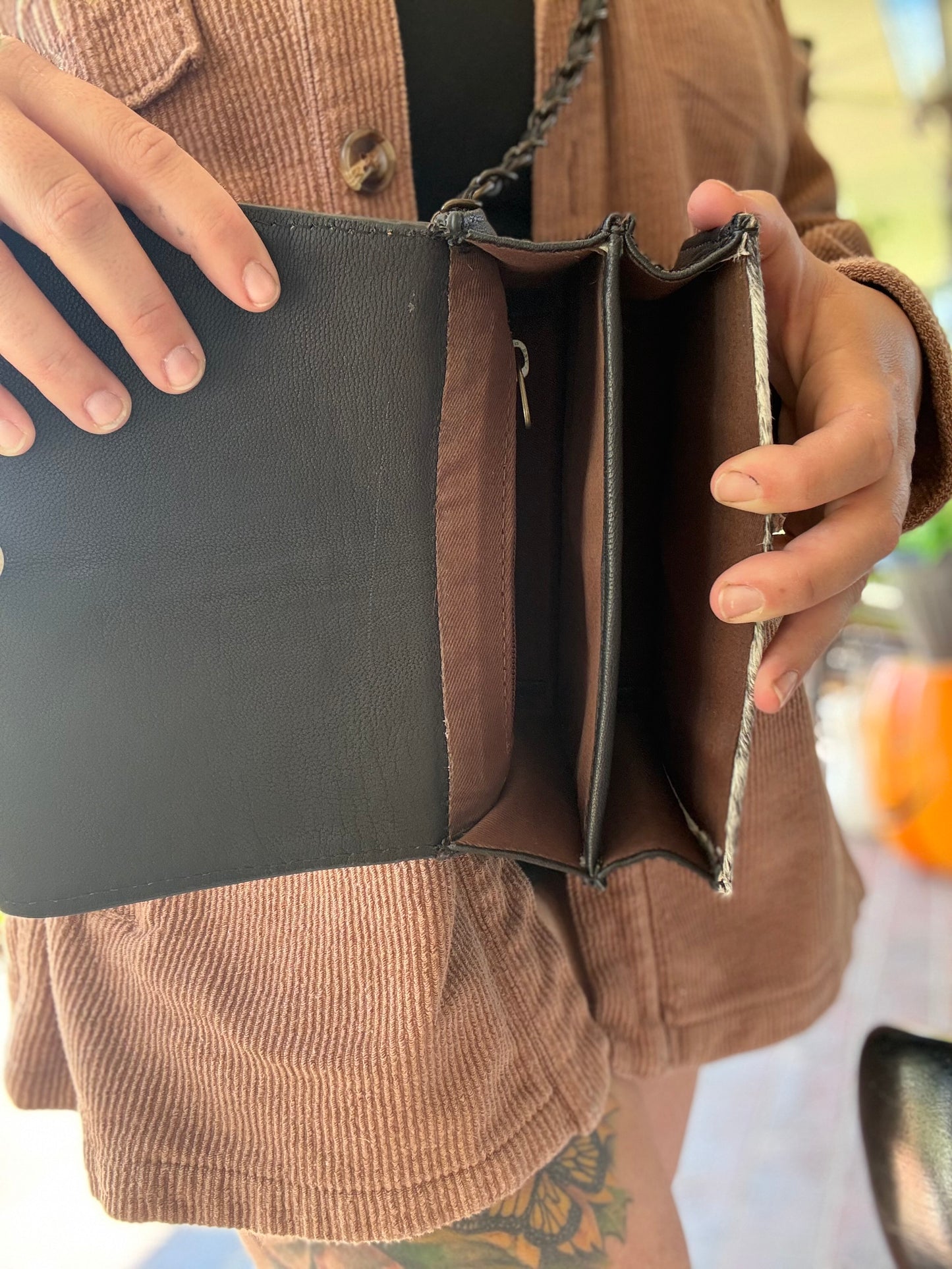 Checker small tooled purse