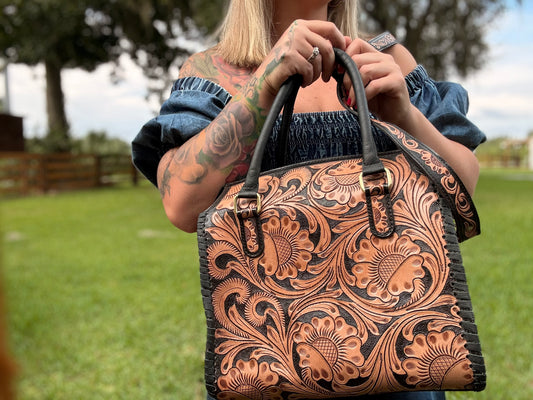 Black/brown - tooled leather Speedy bag