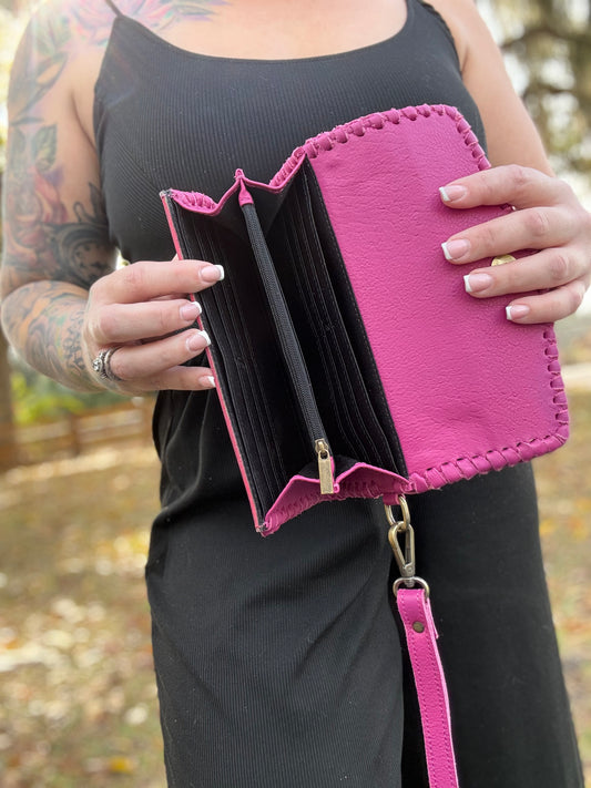 Pink tooled leather Wallet