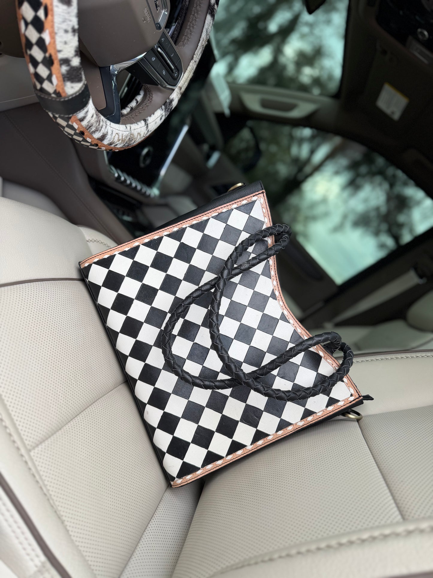 Checker crossbody bag