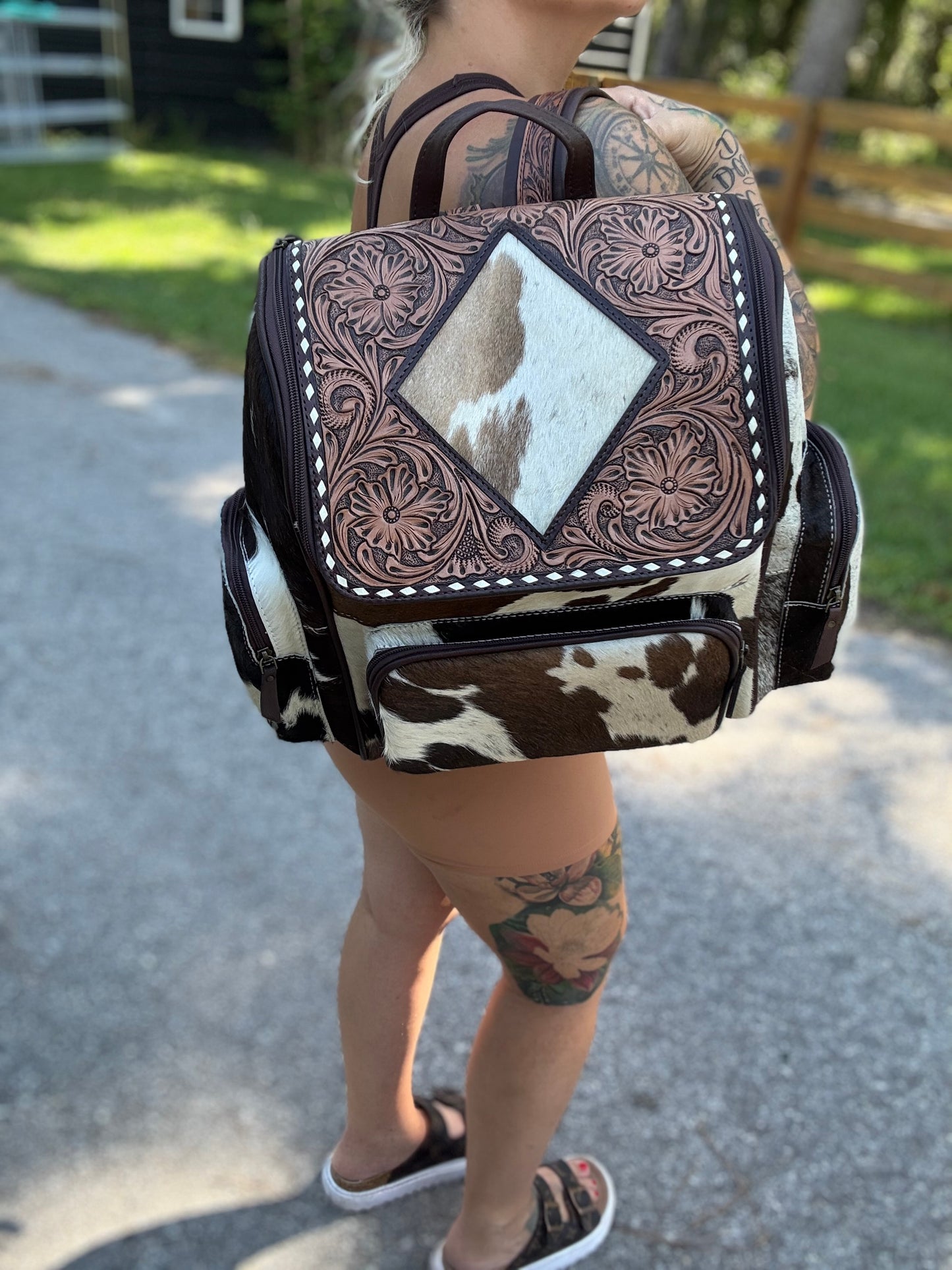 Tooled bookbag