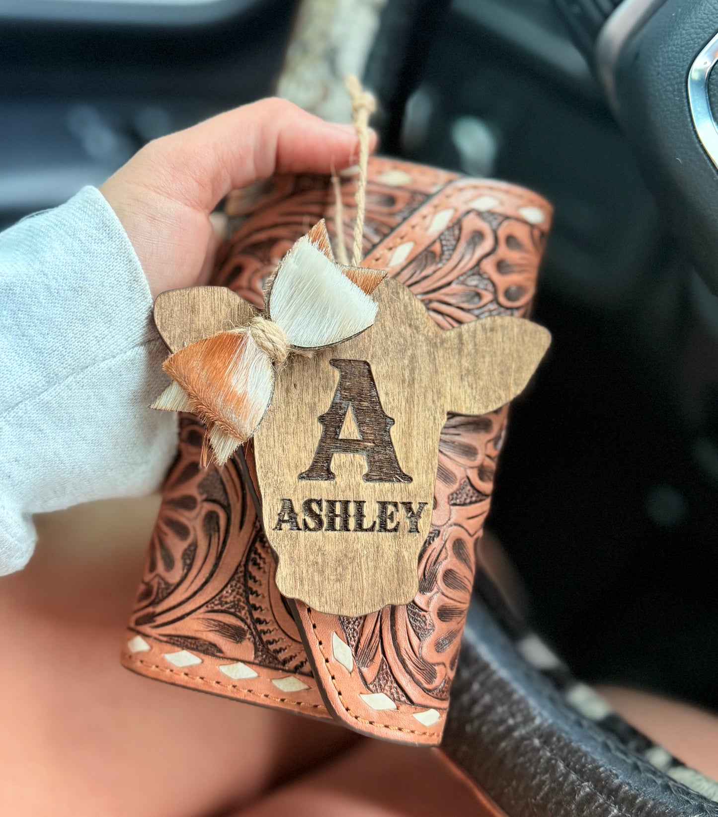 4" cowhide ornament - READ DESCRIPTION