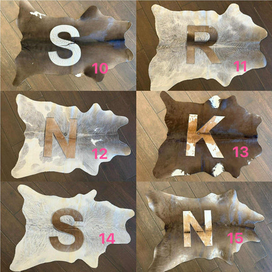 Letter calf hides roughly 41”