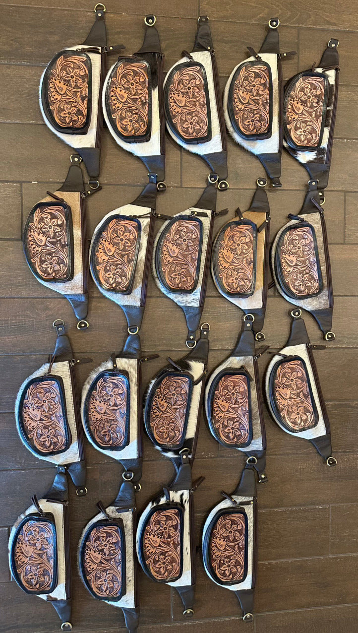 Cowhide bum bag