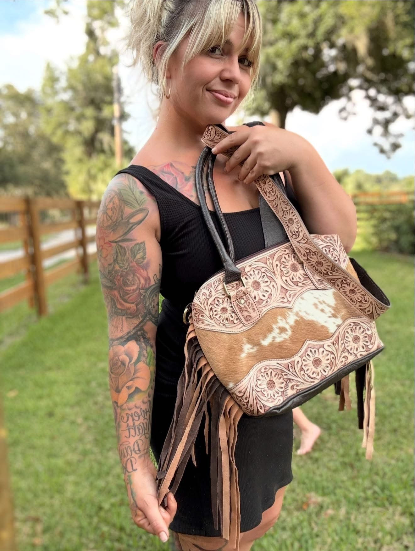 Buy this purse get a free cowhide wallet and a card holder