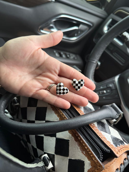 Checker Earring studs