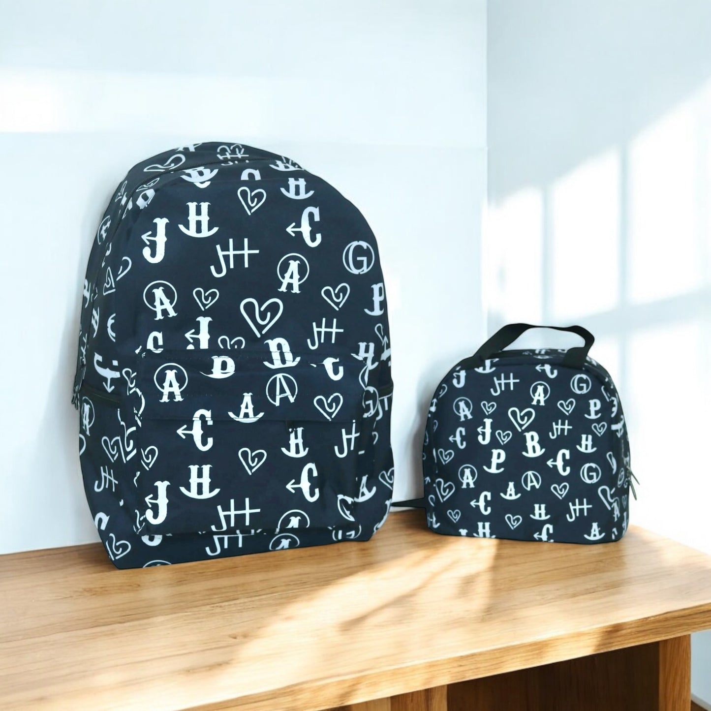 Cowhide bookbag with cowhide name patch only