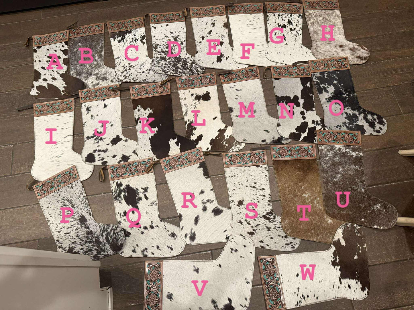 Cowhide 16” stockings! Does not include engraving. Read description