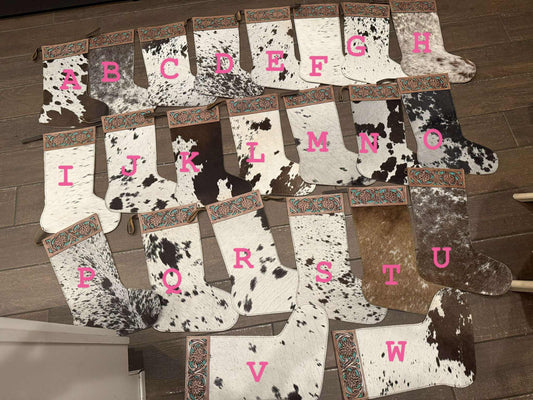 Cowhide 16” stockings! Does not include engraving. Read description
