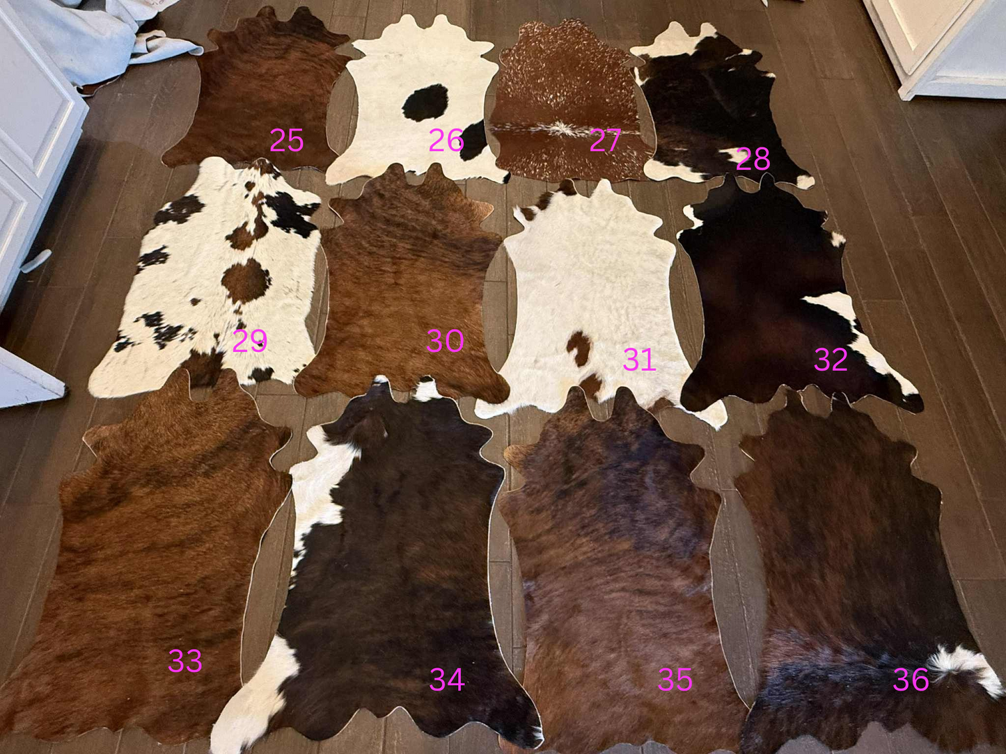 calf size hides 36”-39”