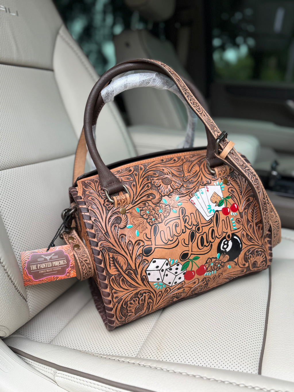 Med/large HAND-PAINTED ARGENTINA LEATHER SPEEDY (very high-quality) exclusive to the painted porches