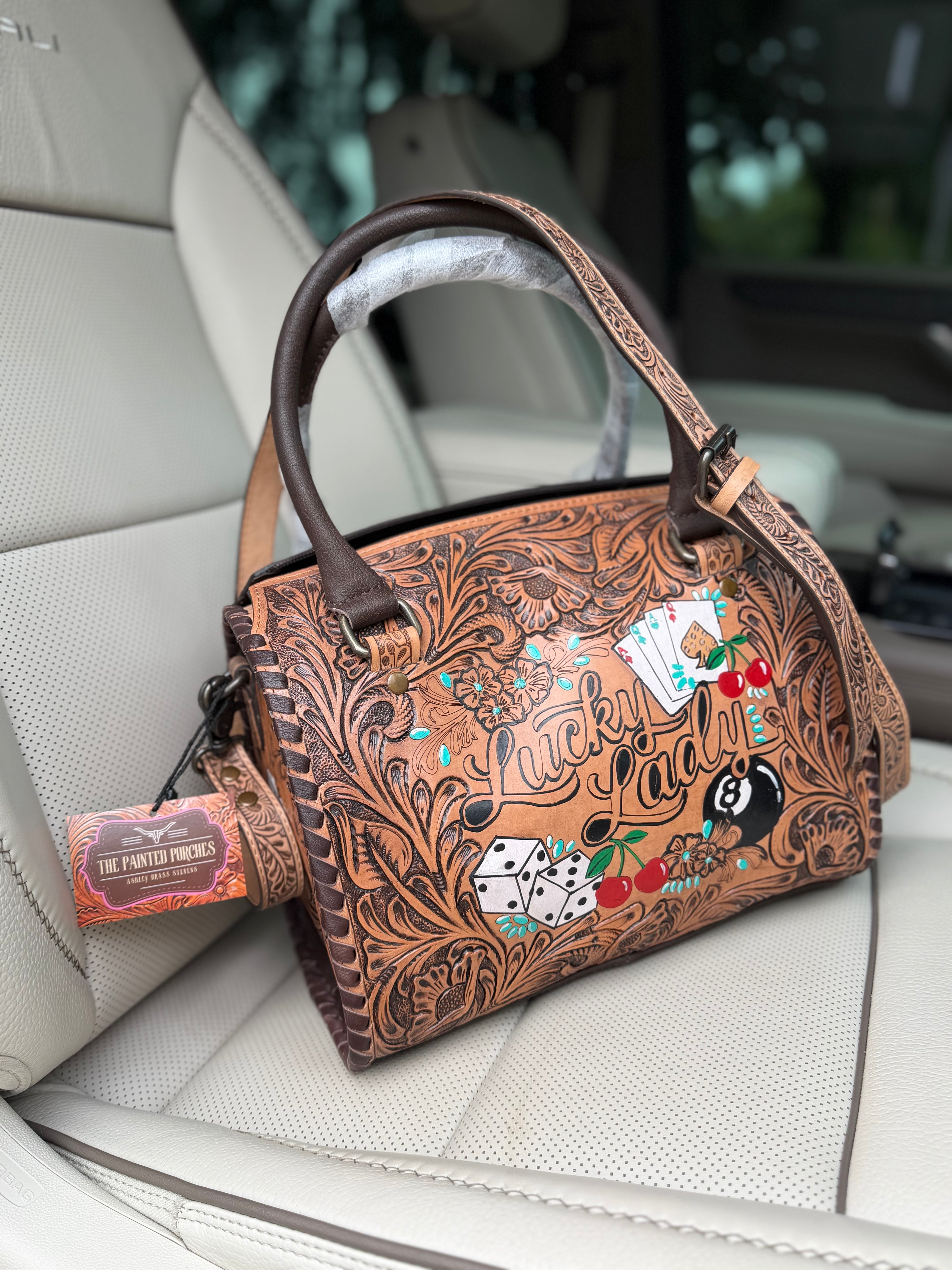 Med/large HAND-PAINTED ARGENTINA LEATHER SPEEDY (very high-quality) exclusive to the painted porches