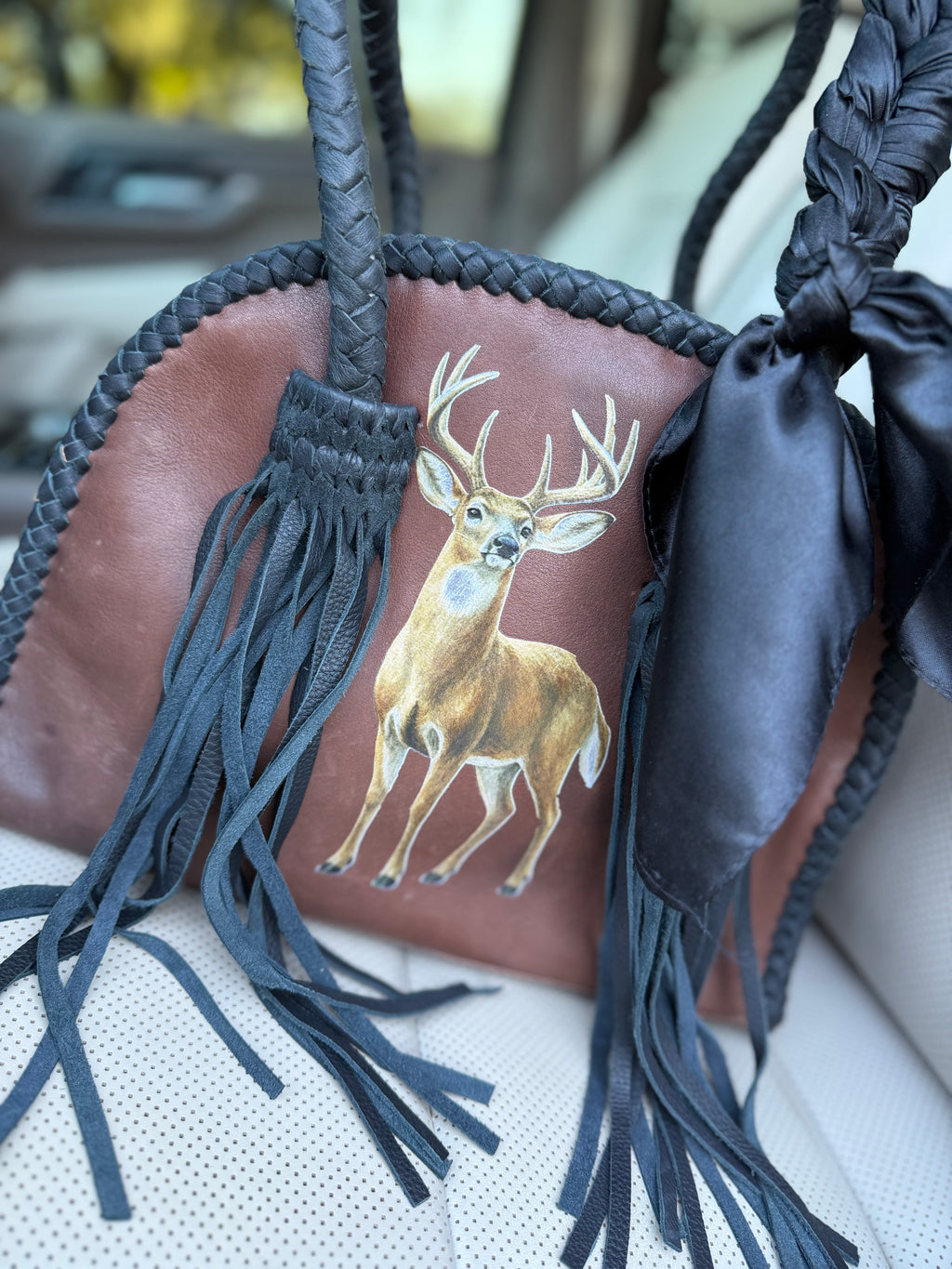 Midnight Buckshot Fringe Tote 🖤🦌