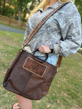 Brown tall tote