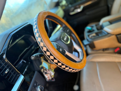 16 “ tooled leather steering wheel cover - read description before purchase