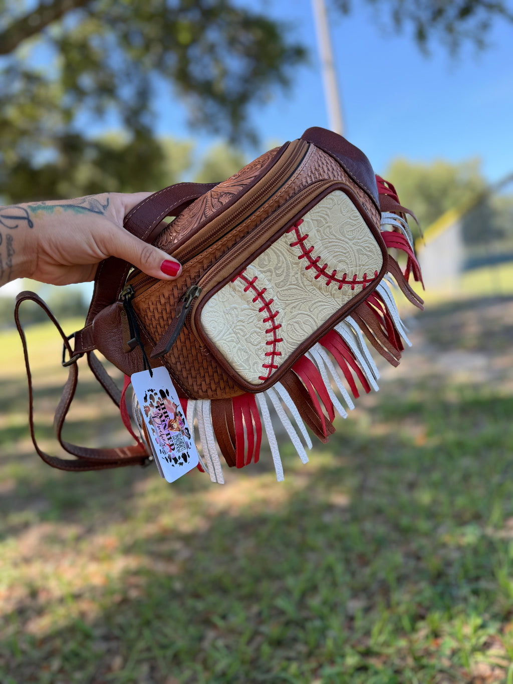 Super high quality Baseball Bum bag with fringe  version 2- exclusively for The Painted Porches