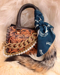“The foxy lady" - brown tooled leather speedy (mini)