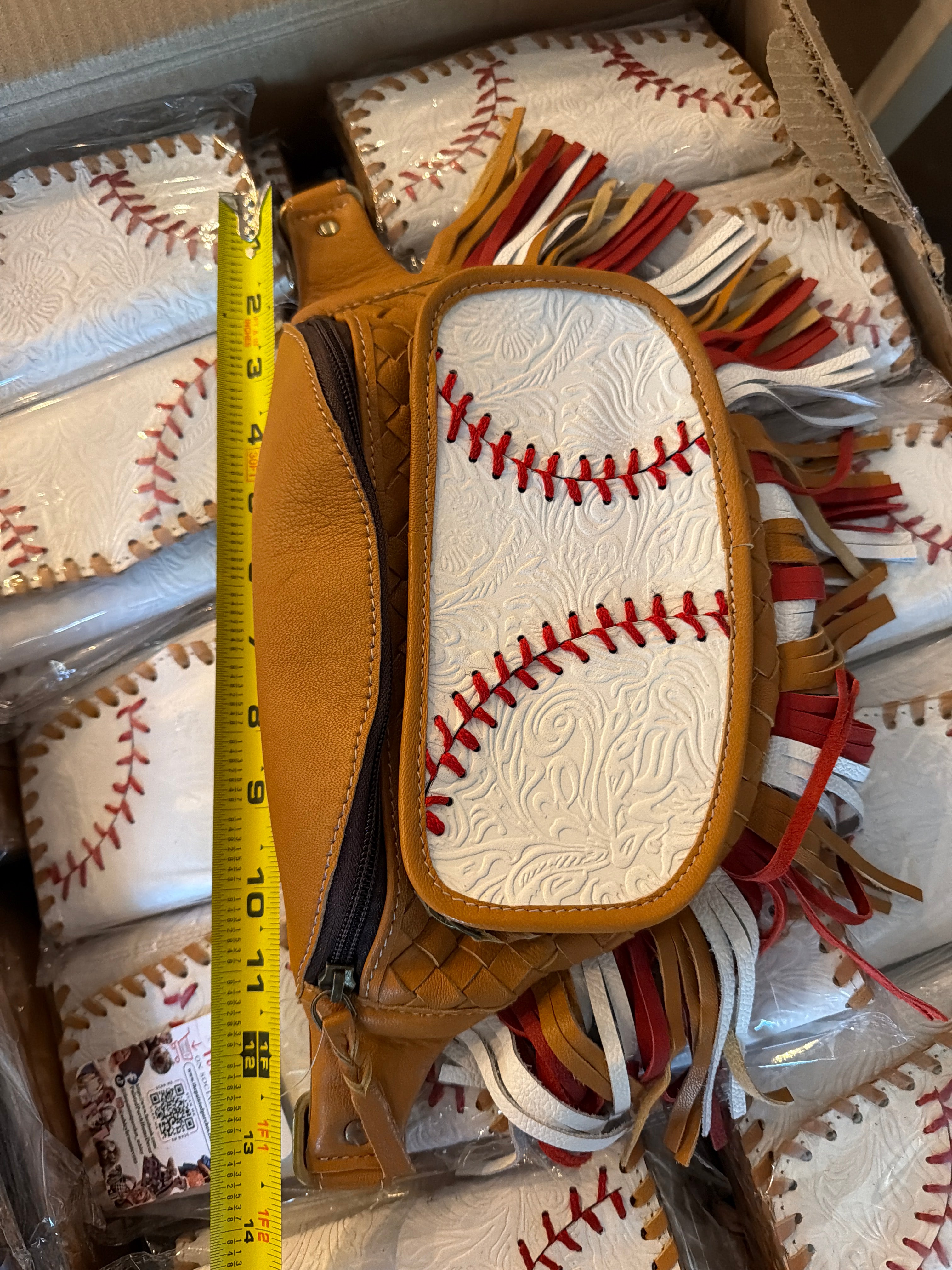 Baseball Bum bag with fringe - exclusively for The Painted Porches