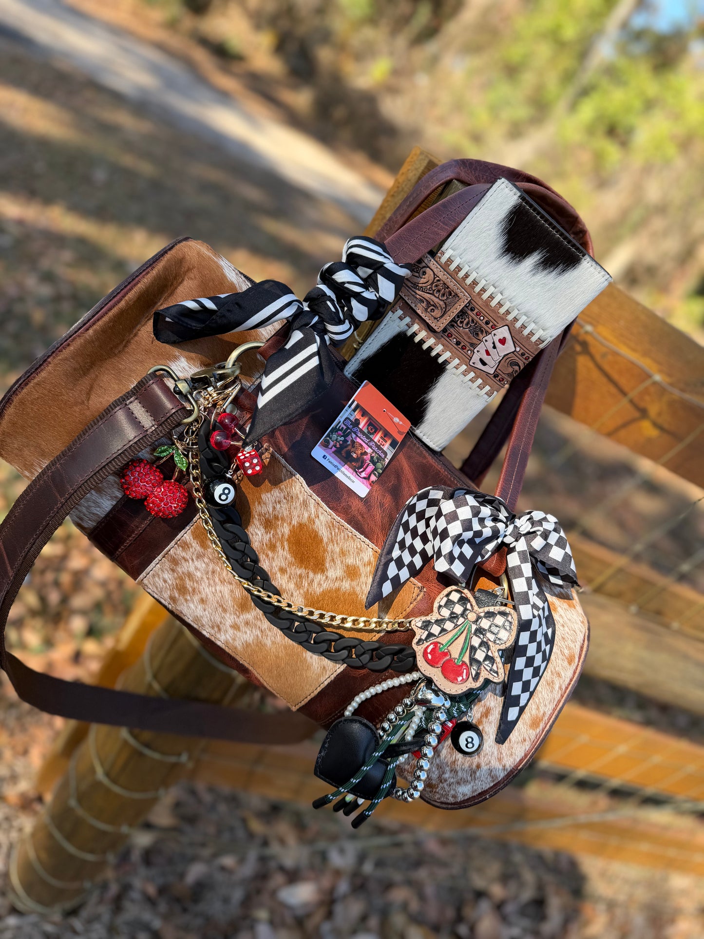 "Lucky Cowgirl duffle " - cowhide tooled leather speedy Duffle