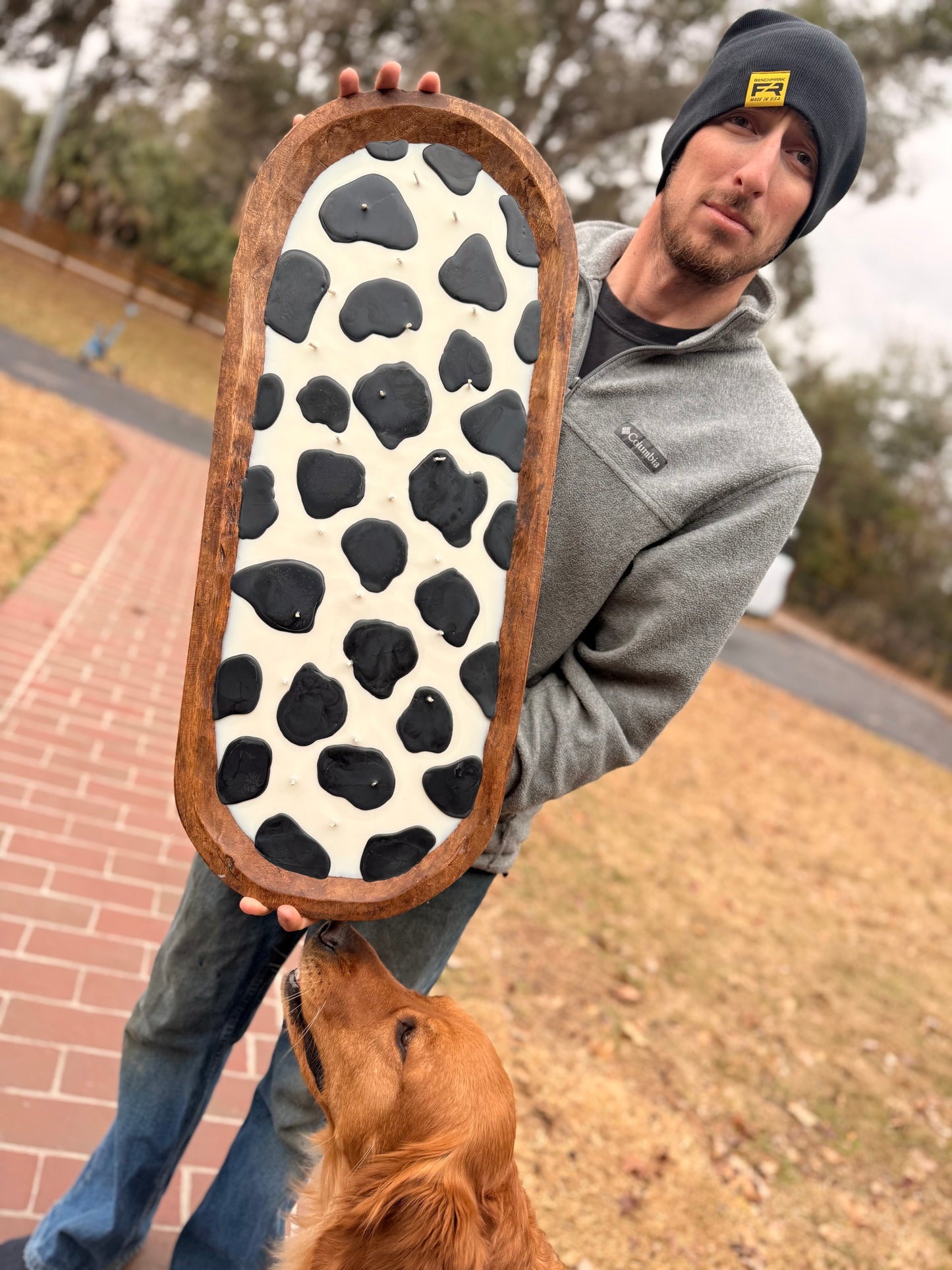 long oval cow candle