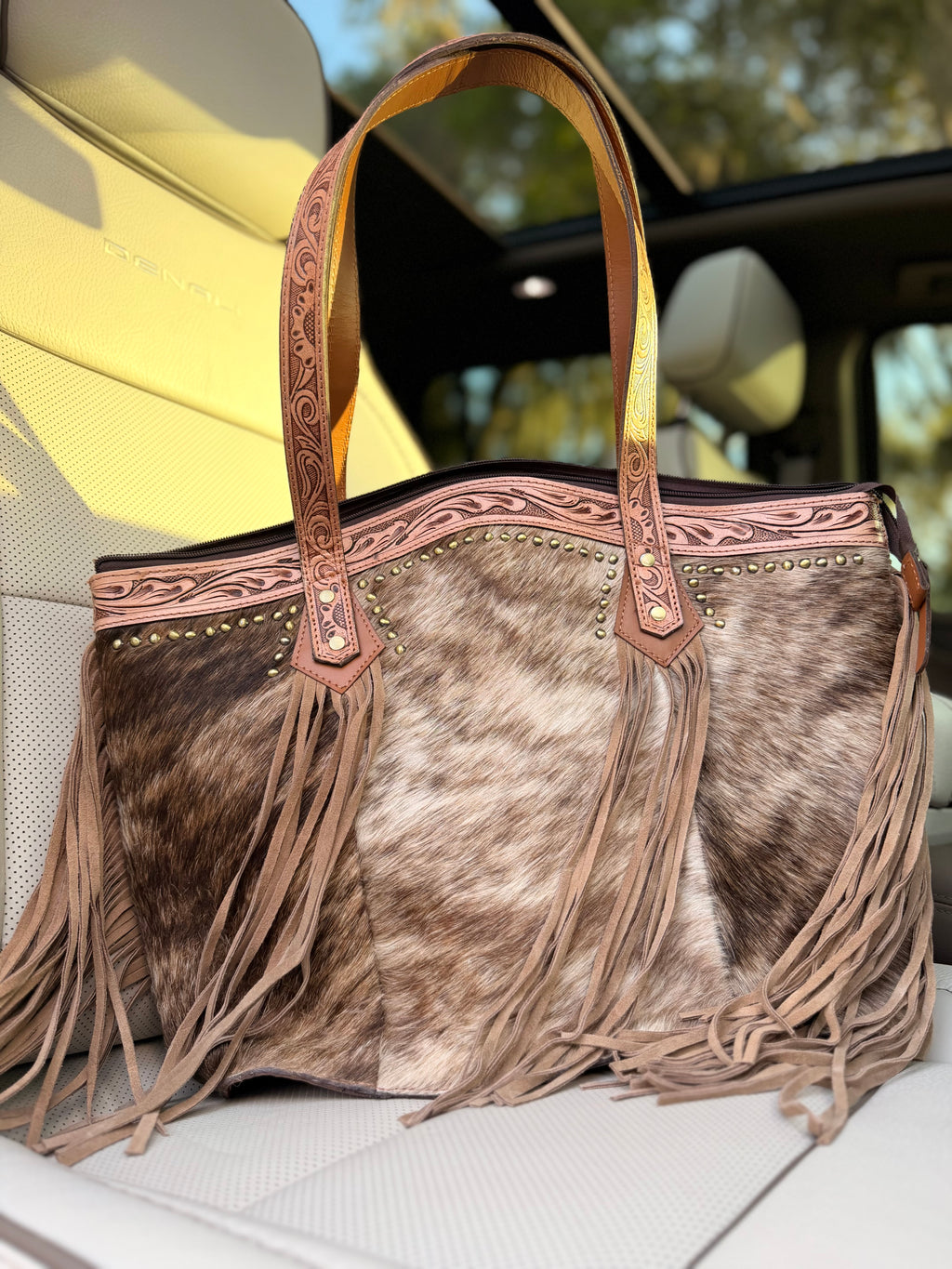 “Hazel” Brindle satchel by the Painted Porches