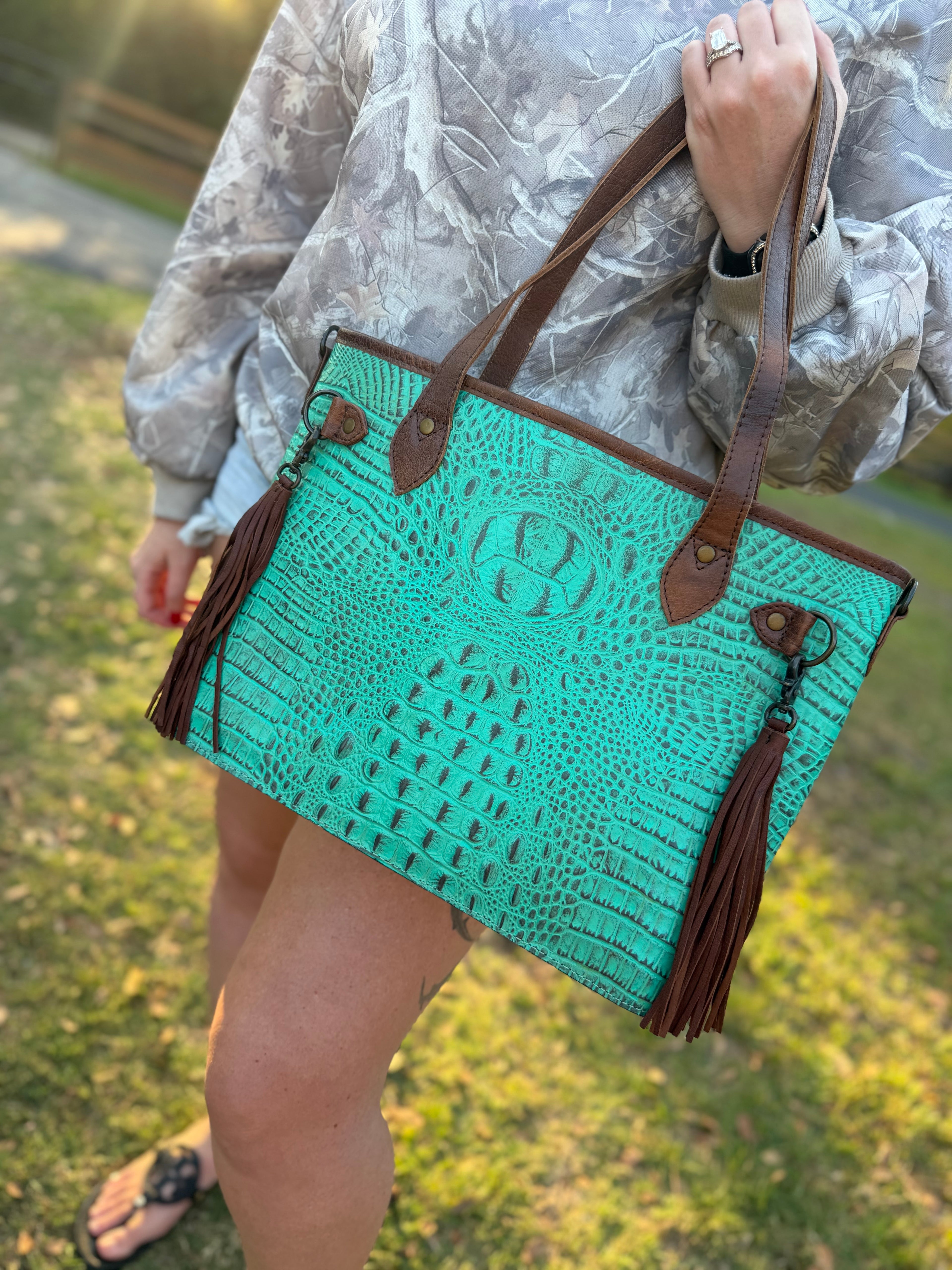 Teal Leather purse
