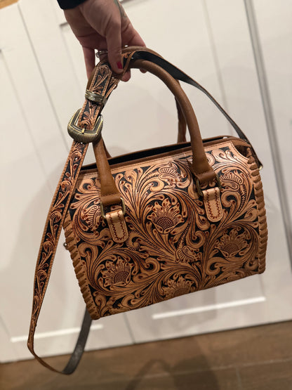 Tan/black soft-back speedy (M) [read description]