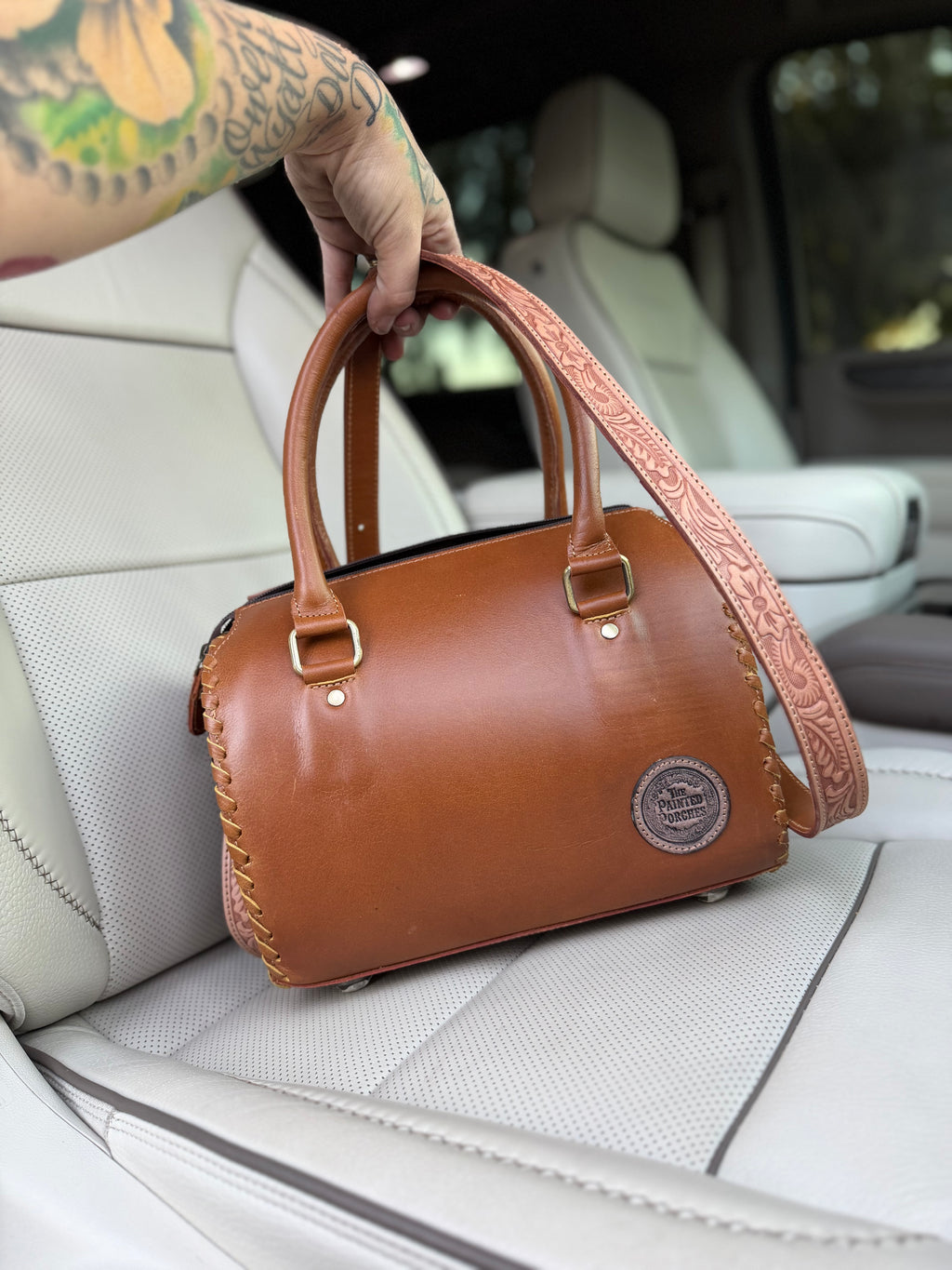 Cowhide - tooled leather speedy (M)