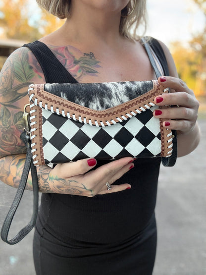 3 piece checker crossbody set available read description