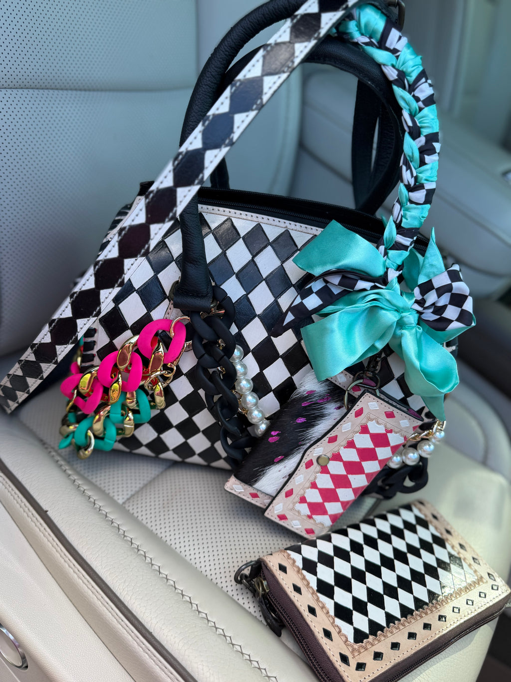 "Boujee Rodeo" -checker tooled leather speedy (M)