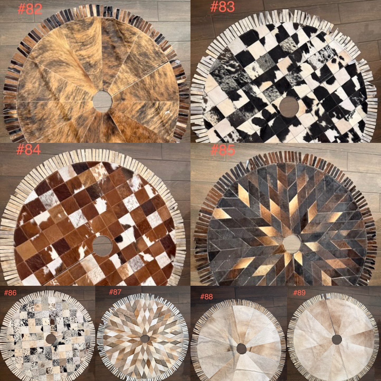 53” cowhide tree skirt - Fringe