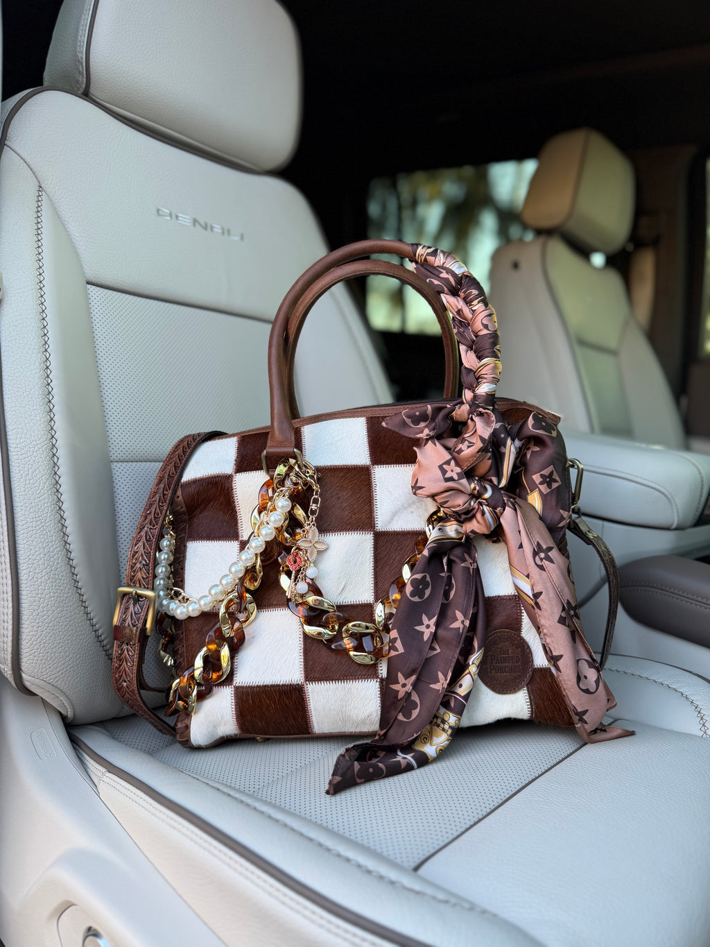 Couture Checks"Loretta" patchwork bag - by The Painted Porches