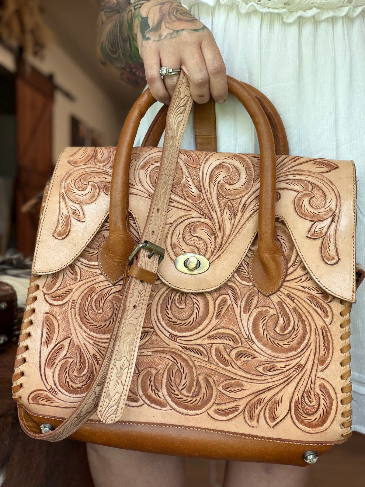 Tooled leather purse - many options