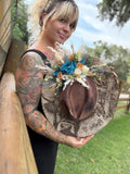 Floral cow hat - engraved