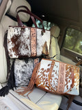 Fringe cowhide purse