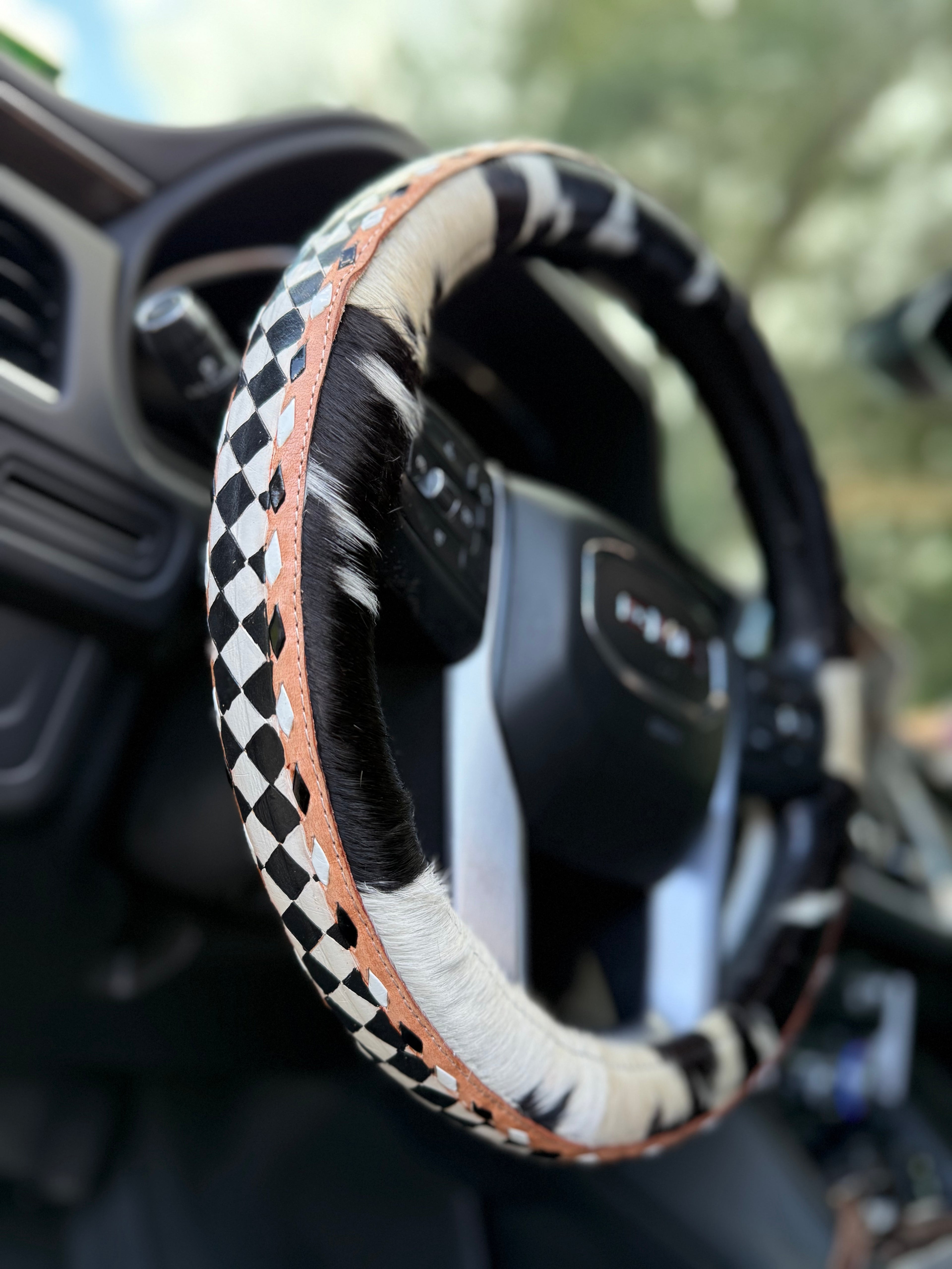 15.5” cowhide tool leather steering wheel cover read description before purchase ￼